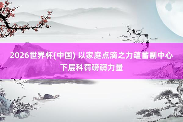 2026世界杯(中国) 以家庭点滴之力蕴蓄副中心下层科罚磅礴力量