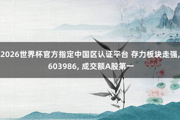 2026世界杯官方指定中国区认证平台 存力板块走强， 603986， 成交额A股第一
