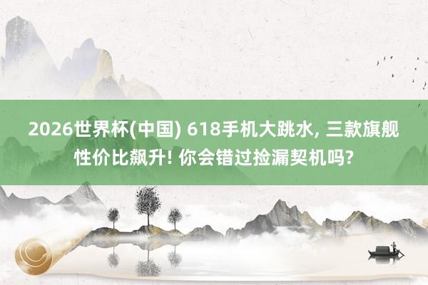 2026世界杯(中国) 618手机大跳水, 三款旗舰性价比飙升! 你会错过捡漏契机吗?