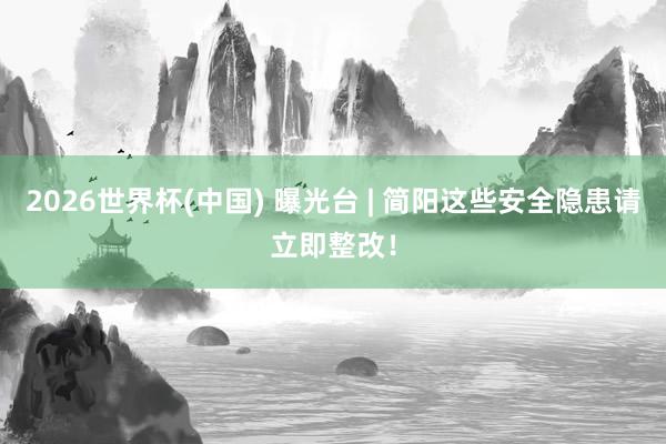 2026世界杯(中国) 曝光台 | 简阳这些安全隐患请立即整改！