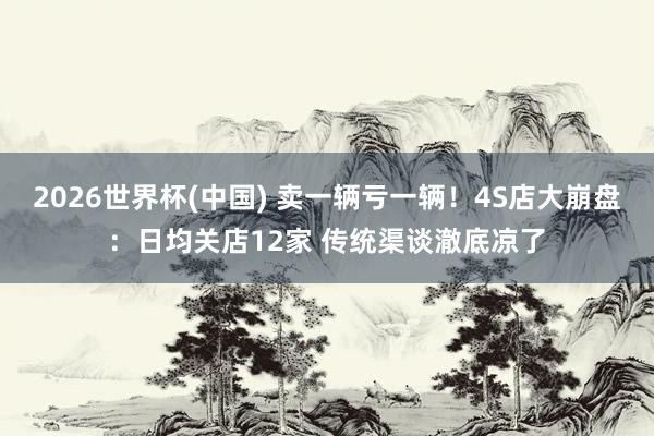 2026世界杯(中国) 卖一辆亏一辆！4S店大崩盘：日均关店12家 传统渠谈澈底凉了