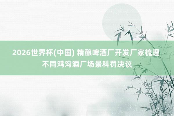 2026世界杯(中国) 精酿啤酒厂开发厂家梳理 不同鸿沟酒厂场景科罚决议