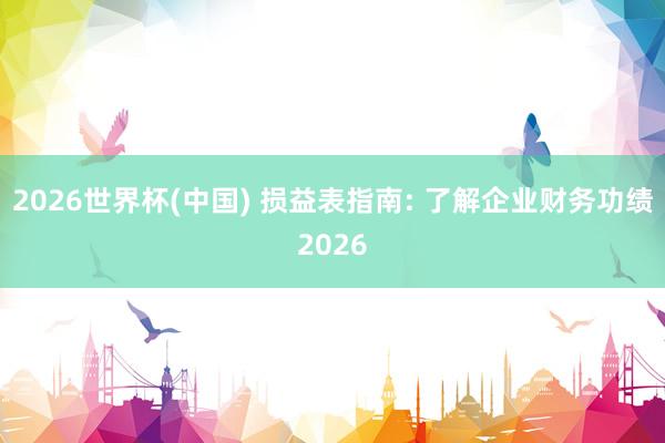 2026世界杯(中国) 损益表指南: 了解企业财务功绩2026