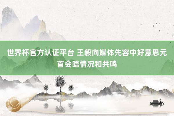 世界杯官方认证平台 王毅向媒体先容中好意思元首会晤情况和共鸣