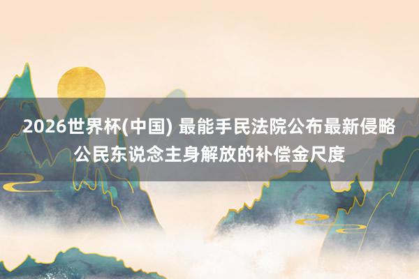 2026世界杯(中国) 最能手民法院公布最新侵略公民东说念主身解放的补偿金尺度