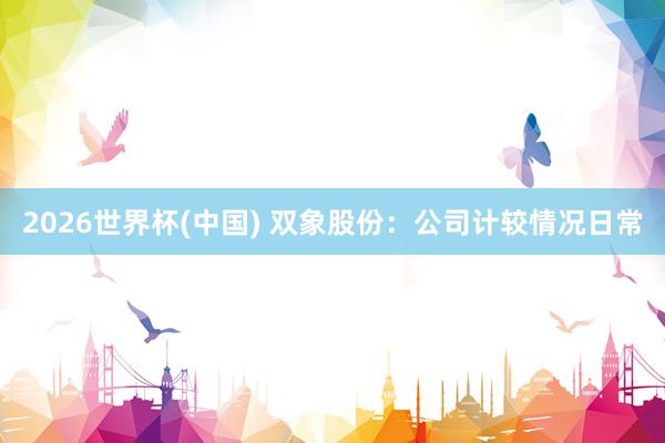 2026世界杯(中国) 双象股份：公司计较情况日常