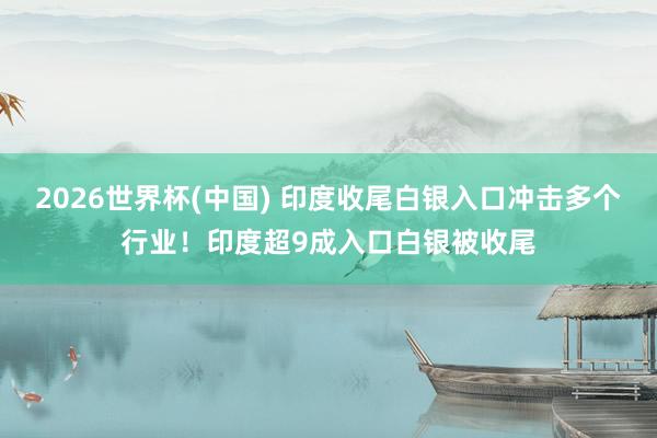 2026世界杯(中国) 印度收尾白银入口冲击多个行业！印度超9成入口白银被收尾