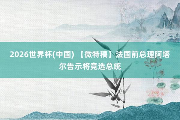 2026世界杯(中国) 【微特稿】法国前总理阿塔尔告示将竞选总统