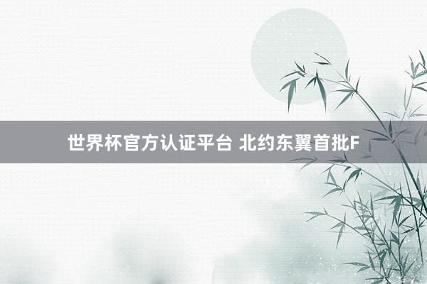 世界杯官方认证平台 北约东翼首批F