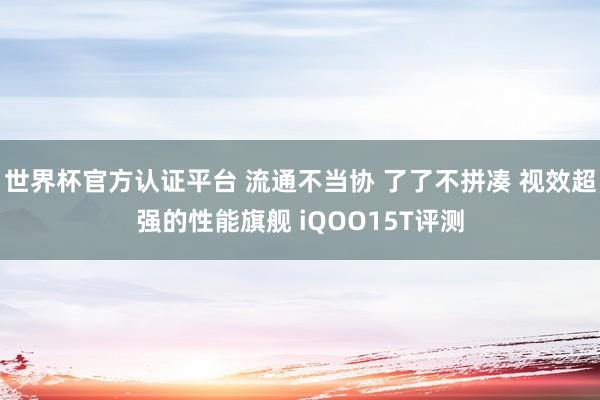 世界杯官方认证平台 流通不当协 了了不拼凑 视效超强的性能旗舰 iQOO15T评测