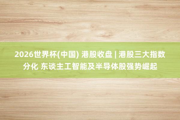2026世界杯(中国) 港股收盘 | 港股三大指数分化 东谈主工智能及半导体股强势崛起