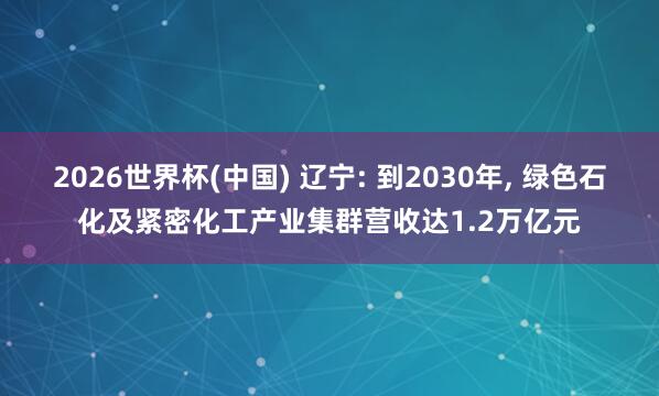 2026世界杯(中国) 辽宁: 到2030年， 绿色石化及紧密化工产业集群营收达1.2万亿元
