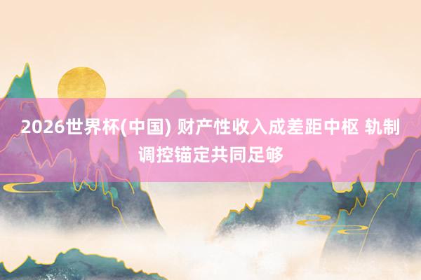 2026世界杯(中国) 财产性收入成差距中枢 轨制调控锚定共同足够