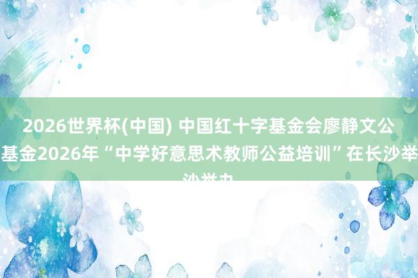 2026世界杯(中国) 中国红十字基金会廖静文公益基金2026年“中学好意思术教师公益培训”在长沙举办