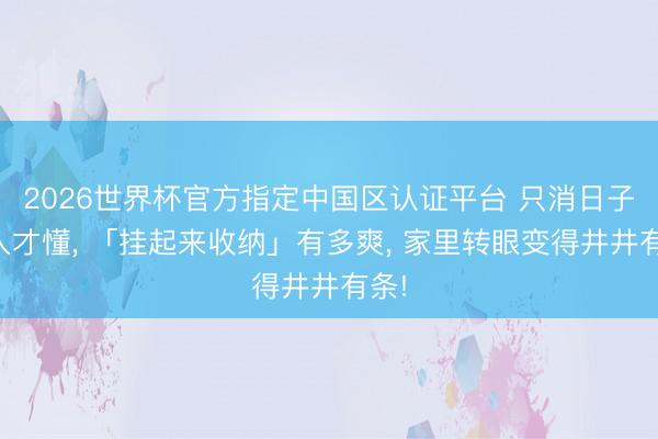 2026世界杯官方指定中国区认证平台 只消日子潜入才懂， 「挂起来收纳」有多爽， 家里转眼变得井井有条!
