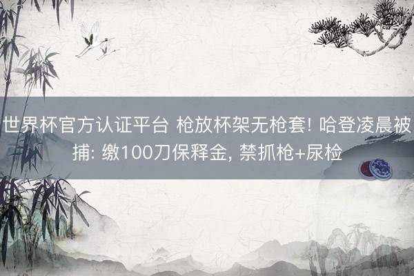 世界杯官方认证平台 枪放杯架无枪套! 哈登凌晨被捕: 缴100刀保释金， 禁抓枪+尿检