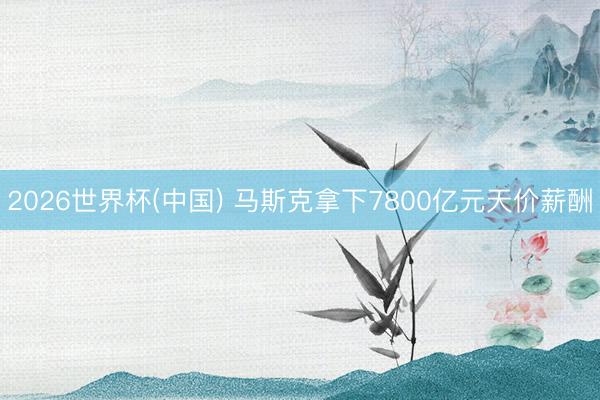 2026世界杯(中国) 马斯克拿下7800亿元天价薪酬